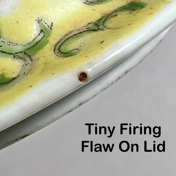 Antique FAMILLE JAUNE SUGAR BOWL Circa 1900 / Rare Chinese Treasure / Some Flaws - Picture 11 of 12